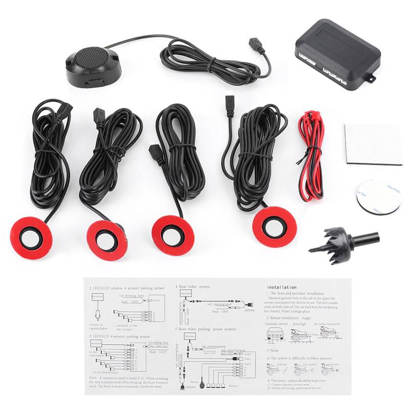 Zohisin 165 -mm -Auto -Backup -sensor -Umkehrhilfe mit Auxiliary -Kit im Auxiliary -Kit in blau rot grau silberweißen Schwarze Freams verwendet fortgeschrittener Chipsatz 0 2 5 m (Weiß) von Zohisin
