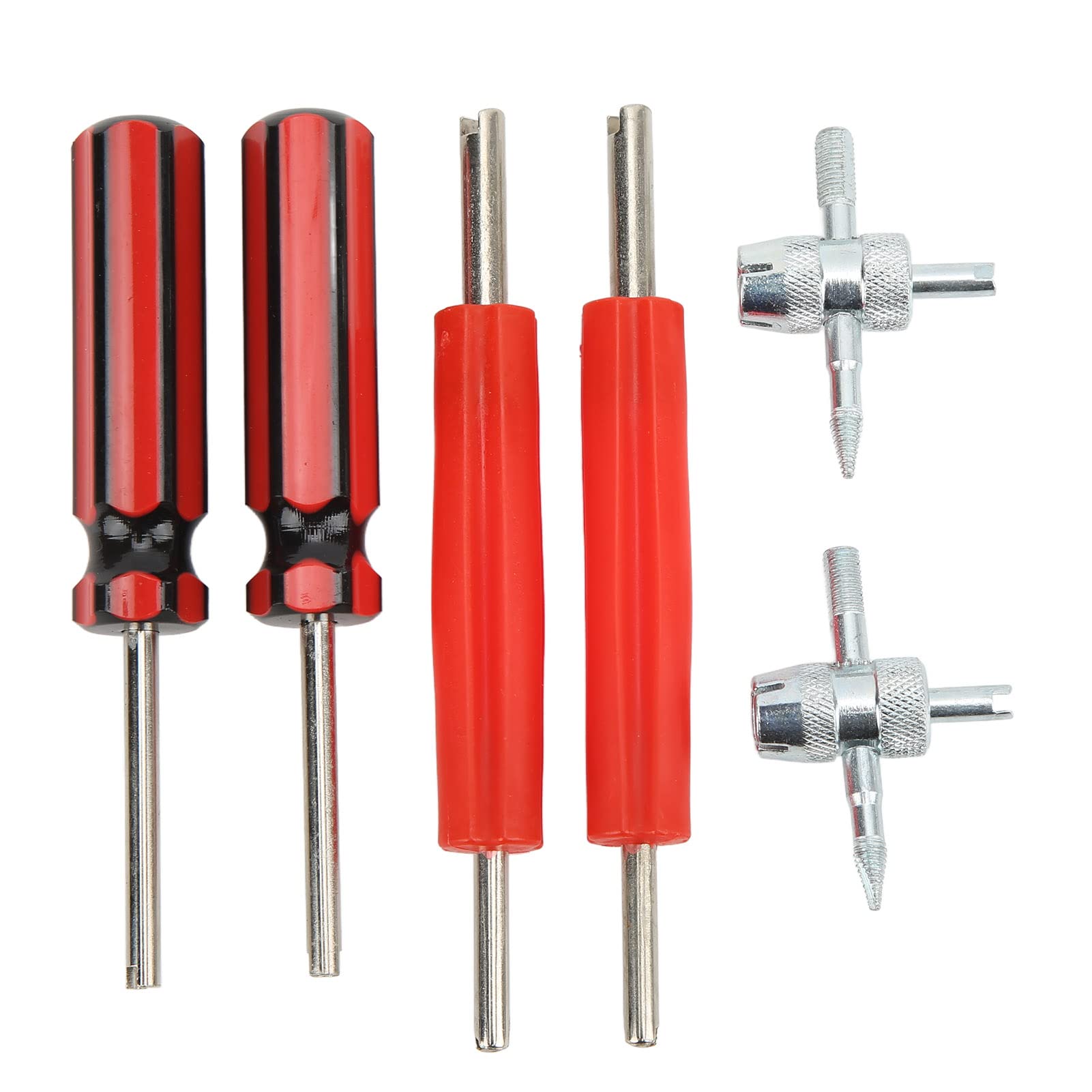 Zohisin 6PCS Set Tire Valve Core Remover Installer Single Double Heads 4 Way Valve Tool for Cars Trucks Motorcycles Plastic and Metal Made Compact and Portable for Standard von Zohisin