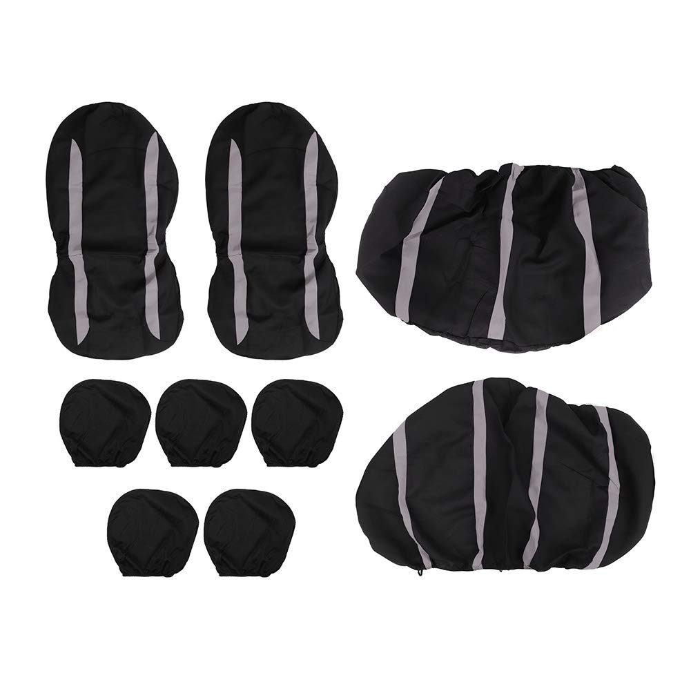 Zohisin 9PCS Atmungsfreie Antibekleidung Universal Auto Car Saats Deckungsschutzkit in grau Schwarz für die meisten Autositze auf dem Markt aus Maschentuch und 2 mm Schwamm geeignet (Grey Black) von Zohisin