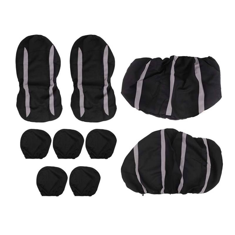Zohisin 9PCS Atmungsfreie Antibekleidung Universal Auto Car Saats Deckungsschutzkit in grau Schwarz für die meisten Autositze auf dem Markt aus Maschentuch und 2 mm Schwamm geeignet (Grey Black) von Zohisin
