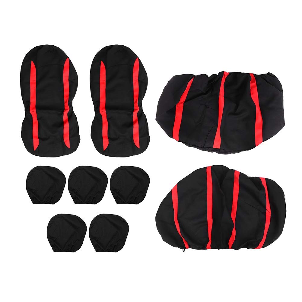 Zohisin 9PCS Atmungsfreie Antibekleidung Universal Auto Car Saats Deckungsschutzkit in grau Schwarz für die meisten Autositze auf dem Markt aus Maschentuch und 2 mm Schwamm geeignet (Red Black) von Zohisin