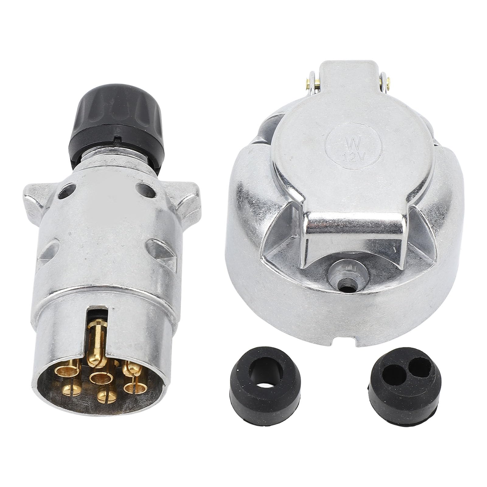 Zohisin Anhänger Stecker Steckdose Kit Aluminiumlegierung DC12V 7 Pin Stecker Buchse Einsatzanschluss -Adapter -Kit ideal für Wohnmobile Ships Cars Trucks Container Halbanhänger Zohisin Anhänger Stecker Steckdose Kit Aluminiumlegierung DC12V 7 Pin Stecker Buchse Einsatzanschluss -Adapter -Kit ideal für Wohnmobile Ships Cars Trucks Container Halbanhänger von Zohisin