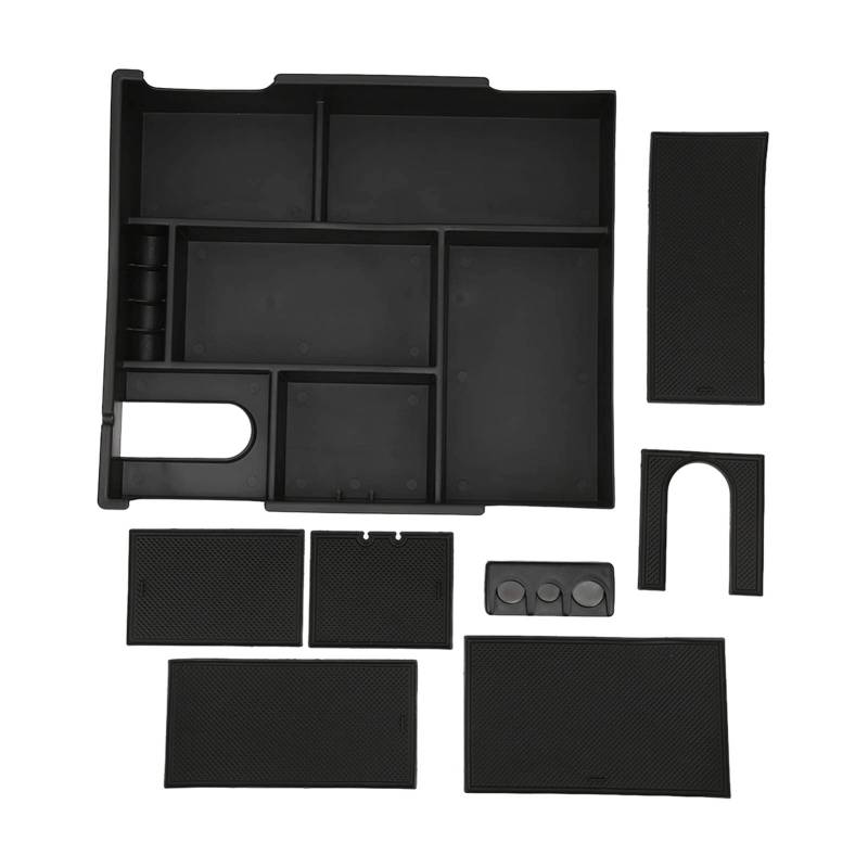 Zohisin Center Console Storage Box Armlehnen Organizer Tablett Ersatz ideal für Tundra 2014 2021 mit Antislip -Design ohne Rassel und Abnehmbarer Coin Box von Zohisin