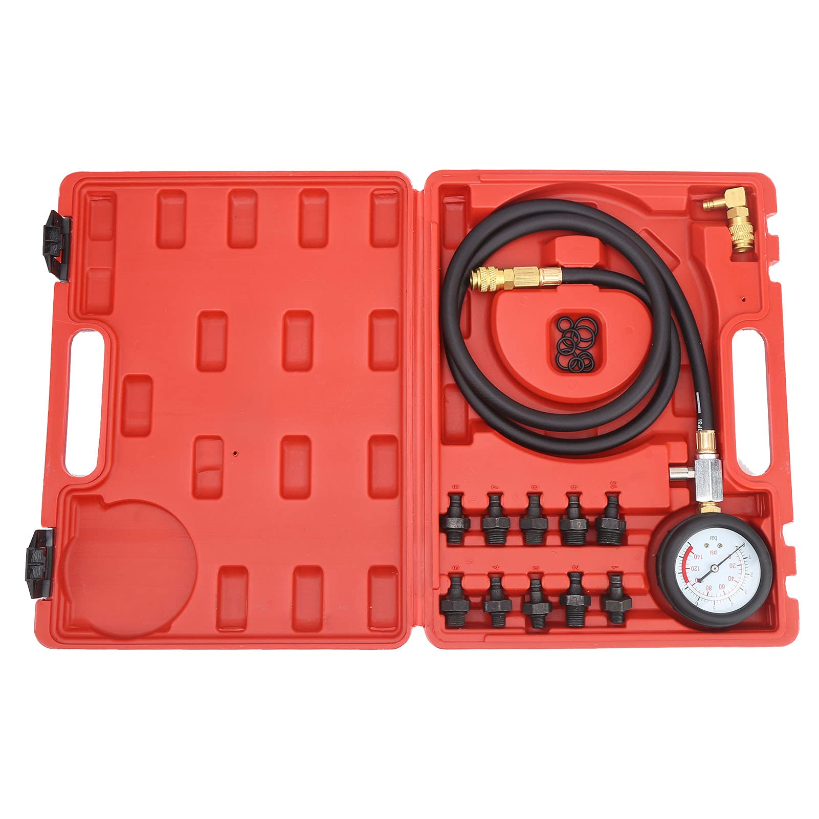Zohisin Motor Öldruck Test Tool Kit Tester -Messgerät mit Toolbox Low Oil Warnung mit 90 -Grad -Kopplungsadapter Edelstahl und Gummi -Material sind mit Mehreren Adaptern für Zohisin Motor Öldruck Test Tool Kit Tester -Messgerät mit Toolbox Low Oil Warnung mit 90 -Grad -Kopplungsadapter Edelstahl und Gummi -Material sind mit Mehreren Adaptern für von Zohisin