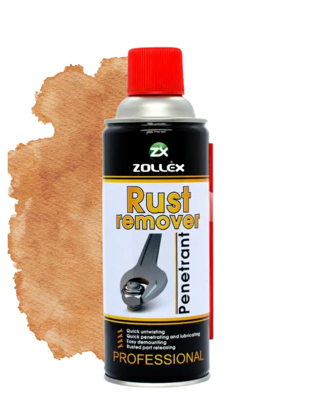 Zollex Flugrostentferner Auto Rostumwandler 450ml - Effektiver Rostlöser, Korrosionsschutz Öl, Vielzweckspray für Rostentfernung und Rostumwandlung auf Metall, Stahl und Chrom von Zollex GmbH