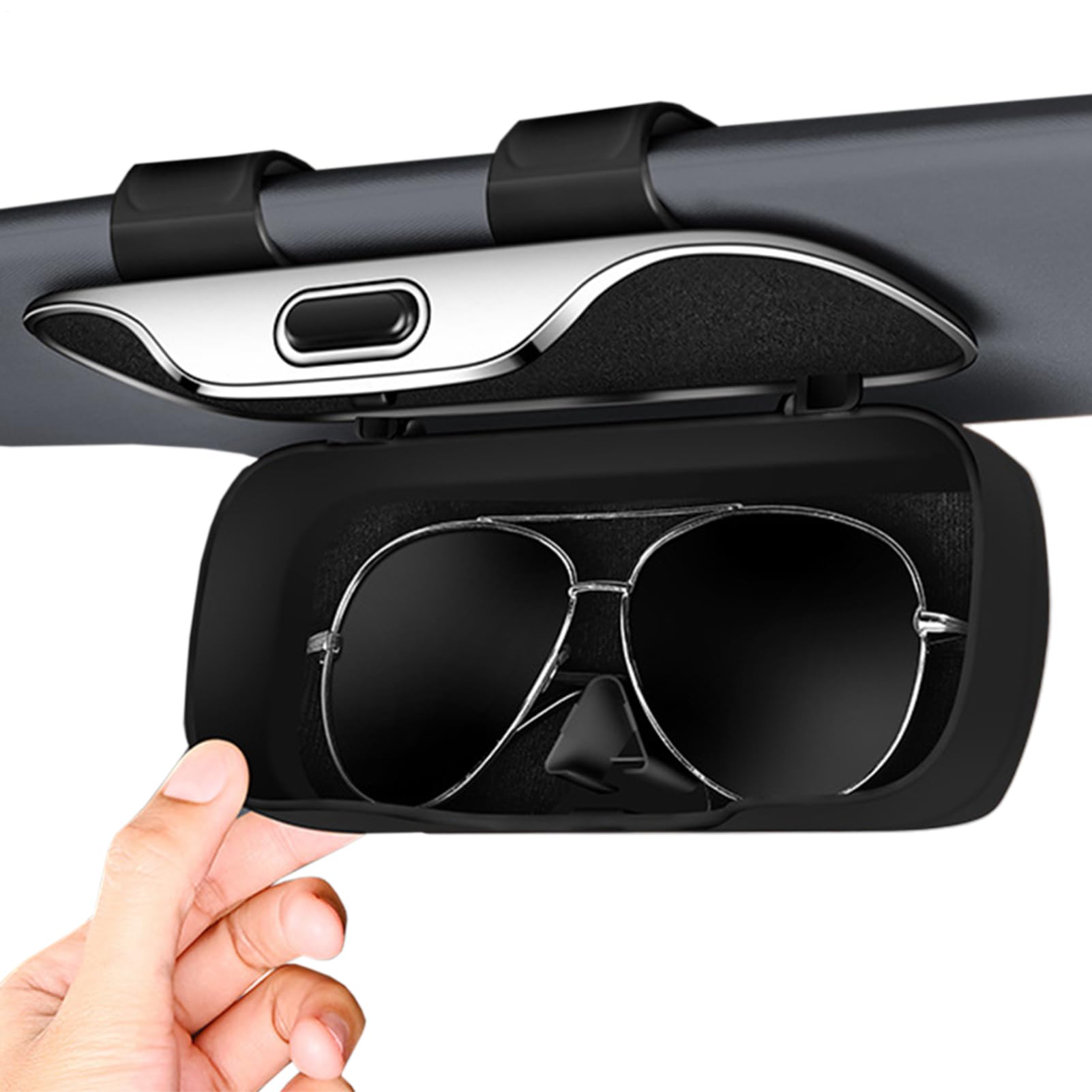 Zopoee Brillenhalt Brillenhalter Für Auto Sonnenblende, Drücken Sie Zum Öffnen Von Brillenorganisator, Auto Visier Zubehör Sonnenbrillen Halterung Innenzubehör Für SUVs Und LKWs Zopoee Brillenhalt Brillenhalter Für Auto Sonnenblende, Drücken Sie Zum Öffnen Von Brillenorganisator, Auto Visier Zubehör Sonnenbrillen Halterung Innenzubehör Für SUVs Und LKWs von Zopoee