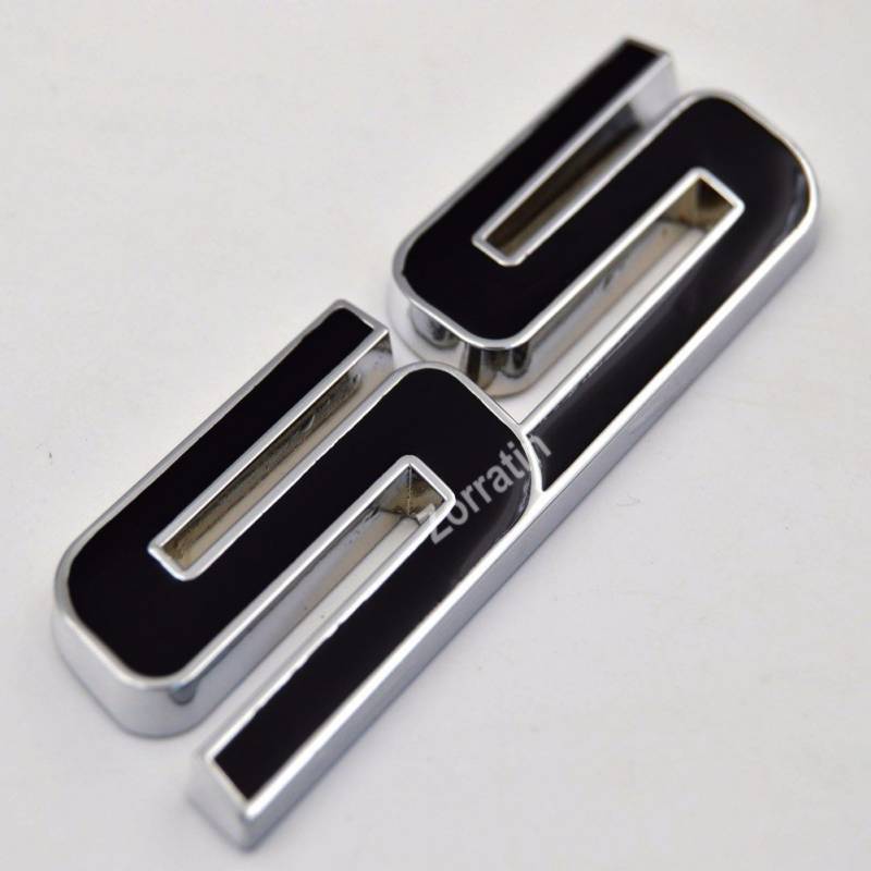 zorratin Old Style groß Metall SS GRILL Seite Fender Trunk Emblem Badge Aufkleber mit Aufkleber für Chevy Impala Cobalt Camaro vor 2009 [weiß Buchstabe mit Chromrand] von Zorratin