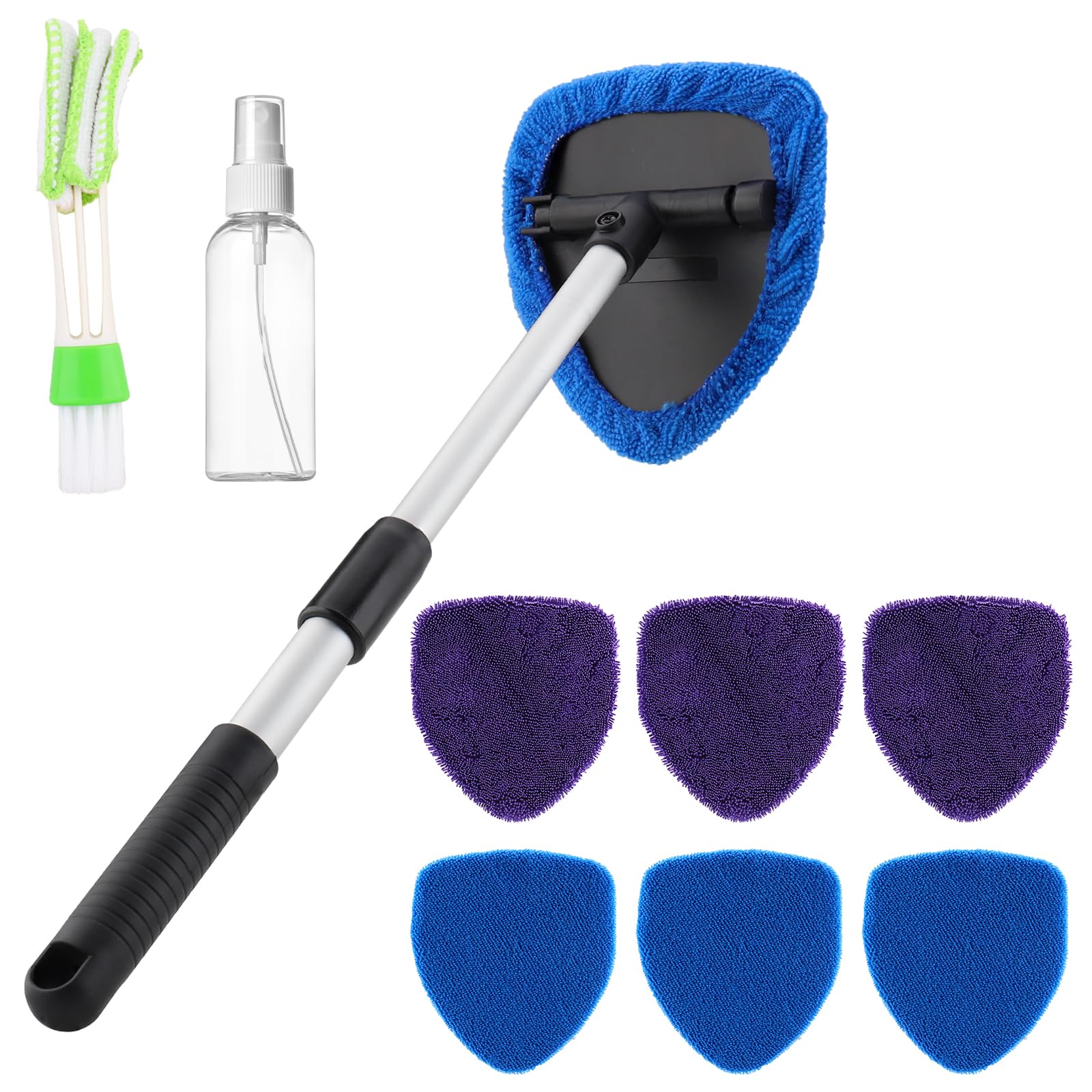 Zosenyer Scheibenreiniger Auto, Windschutzscheiben Reiniger Kit mit 6 Mikrofaserpads, Auto Zubehör, 180° Drehbar, inklusive Sprühflasche und Doppelkopf Spaltbürste Zosenyer Scheibenreiniger Auto, Windschutzscheiben Reiniger Kit mit 6 Mikrofaserpads, Auto Zubehör, 180° Drehbar, inklusive Sprühflasche und Doppelkopf Spaltbürste von Zosenyer