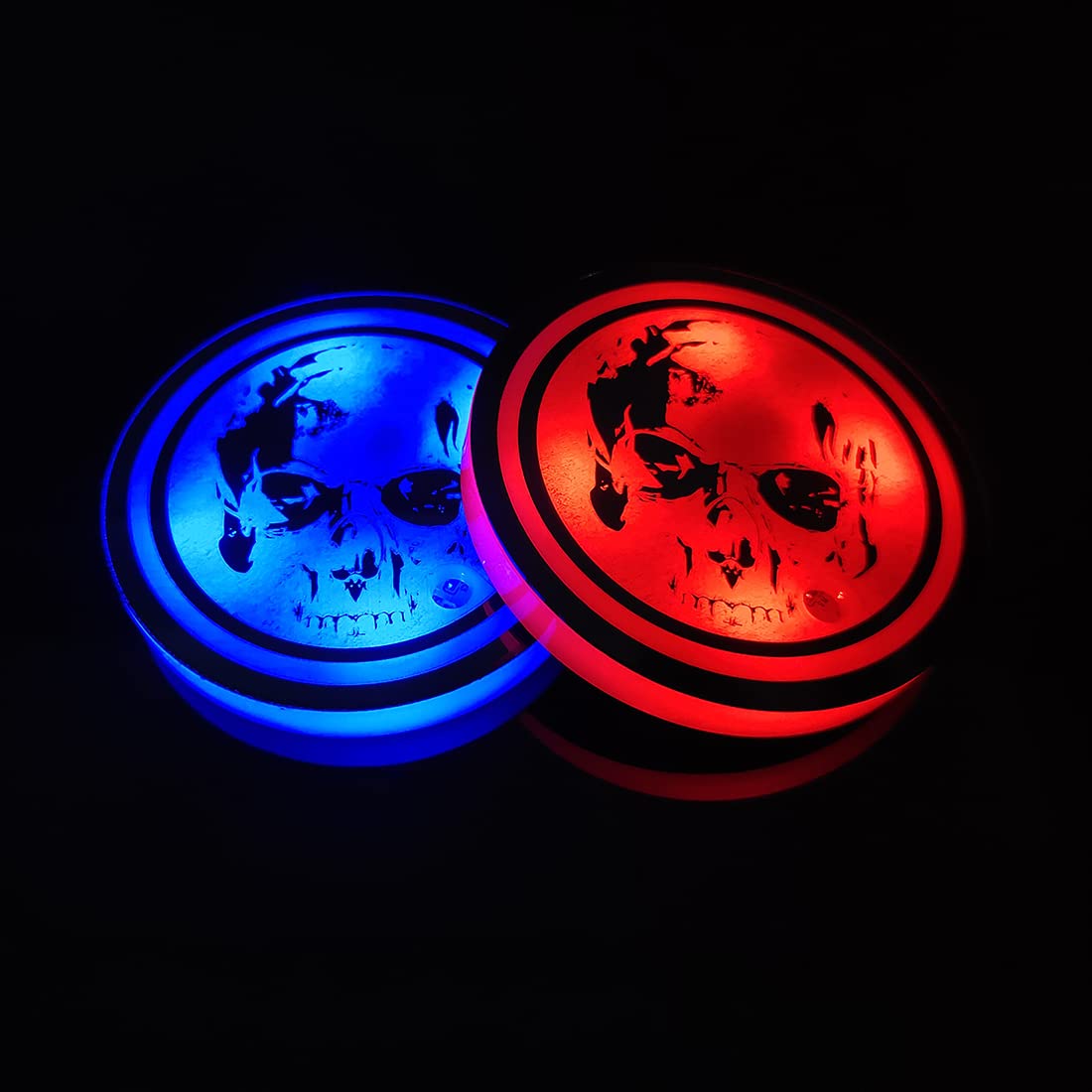 2 Stück LED Auto Getränkehalter Lichter,USB Lade Auto Untersetzer mit 7 Farben Leuchtlicht Cup Pad für Auto Fahrzeug LKW Dekoration Atmosphäre Licht von Zosppei