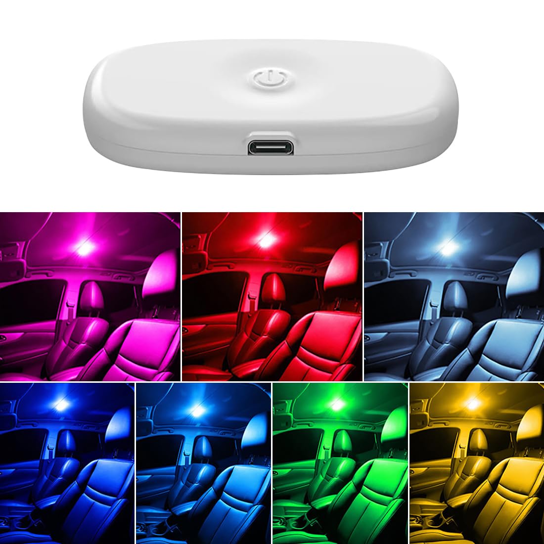 Auto LED Innenbeleuchtung, 7-Farben-Umgebungsbeleuchtung, USB-Touch-Leselicht für den Auto-Innenraum,3 Modi, Auto-Atmosphärenlicht, tragbares LED-Licht mit Musiksynchronisierung und Farbwechsel von Zosppei