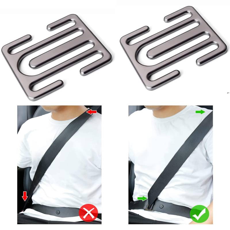 2 Stück Metall Auto Sicherheitsgurt Clip,sicherheitsgurt verlängerung clip Gurtschnalle Clip gurtverlängerung flugzeug Clip Sicherheitsgurt Einstell Clip Sicherheitsgurtversteller (Silber) von Zouwel