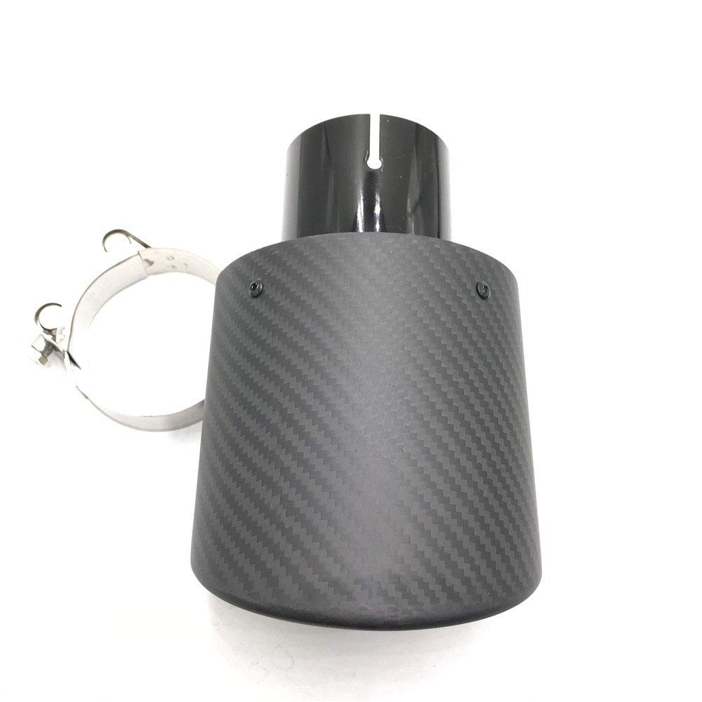 Auspuffblende 1 STK Ovale, schräge Autoauspuffblenden Kohlefaserauspuffblenden Ovale Rohre Auto Edelstahl Schwarz Schalldämpfer Doppelblenden Auspuff Endrohr(60mm-105mm Matt) von Zpengtai