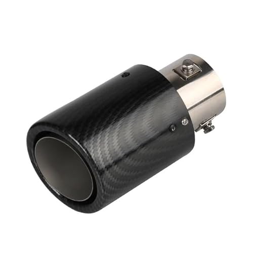 Auspuffblende Universal-Auto-modifizierte Kohlenstofffaser-Endrohre Auto-Auspuffschalldämpfer-Rohr mit rot/blau flammendem leuchtendem 63-65mm Einlass Auspuff Endrohr(Blue lights straight) von Zpengtai