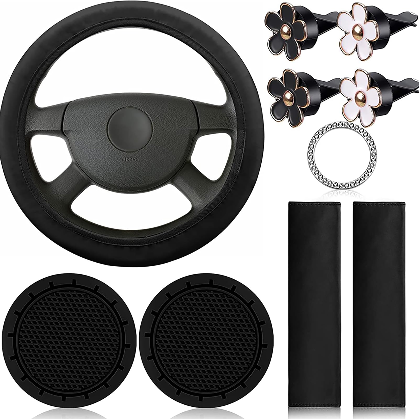 Zstar Auto Lenkradbezug süßes Autozubehör-Set mit Sicherheitsgurt, Schulterpolstern, Getränkehaltern, Auto Lenkrad Abdeckung Rosa Zstar Auto Lenkradbezug süßes Autozubehör-Set mit Sicherheitsgurt, Schulterpolstern, Getränkehaltern, Auto Lenkrad Abdeckung Rosa von Zstar