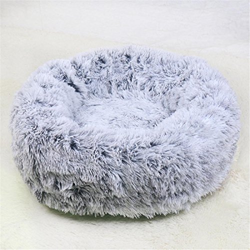 Hund Bett Katze Sofa Super Weich Plüsch Klein Mittel Haustier Abnehmbar Abdeckung Waschbar Kissen Hündchen Kätzchen Stuhl Matte , Grey , L von Zsypet