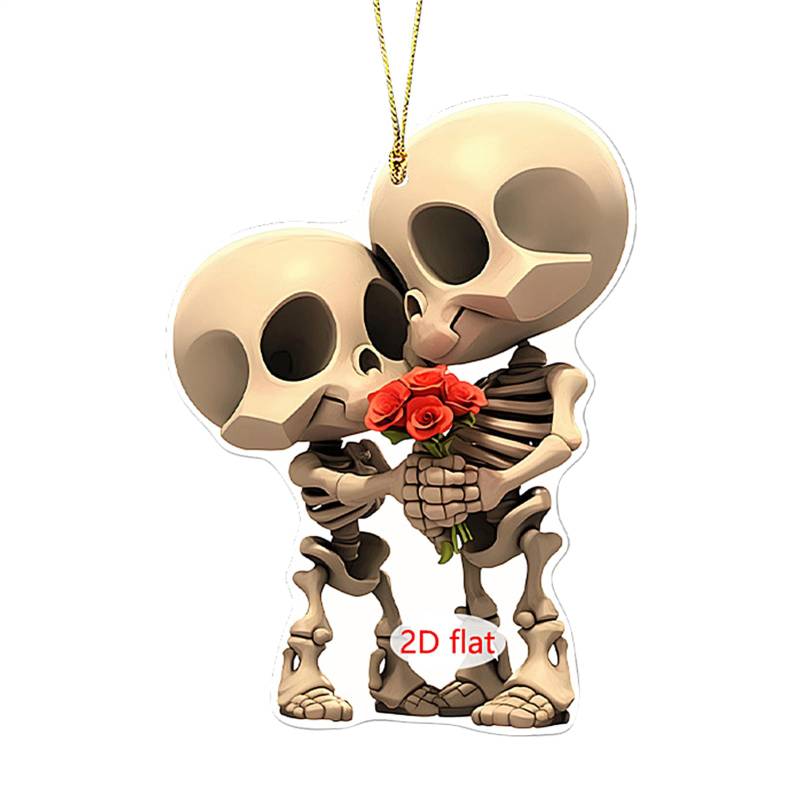 Zuasdvnk Auto Dekoration Für Rückspiegel | Hängbarer 2D Acryl Totenkopf Autoanhänger,Skelett-Anhänger Unisex Auto LKW Wohnung Party Halloween-Dekoration von Zuasdvnk