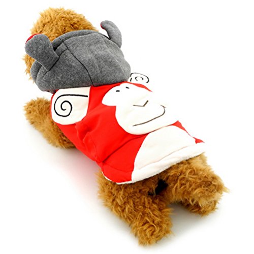 zunea Kleiner Hund Kleidung für weiblich männlich Hoodies Hundemantel Winter Affe Kostüm Kapuzenanorak mit Baumwollfutter von Zunea