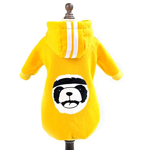 zunea Panda Warm Dick Hoodie Kleiner Hund Katze Jacke Fleece Sweatshirt Winter Pet Sweater Puppy T-Shirt Mantel Kleidung Apparel von Zunea