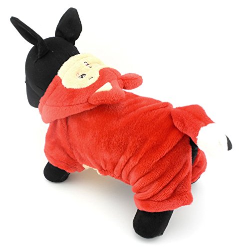 zunea Pet Apparel klein Hund Katze Kleidung Winter Fleece Little Fox Halloween-Kostüm Party Kleidung Rot von Zunea