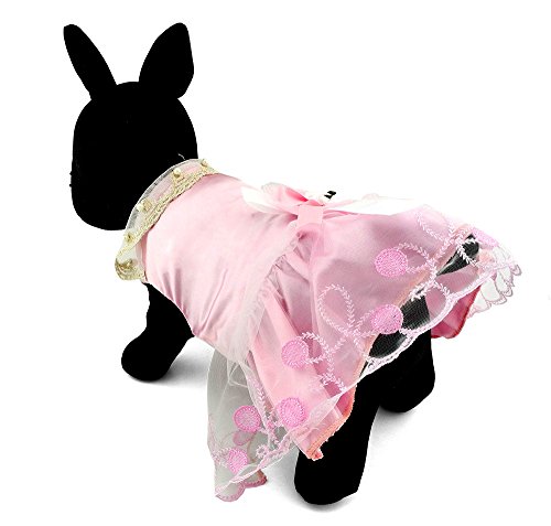 zunea Pet Apparel klein Hund Puppy Katze Kleidung Pearl Halsband Formale Kleid Tutu Hochzeit Kostüm von Zunea