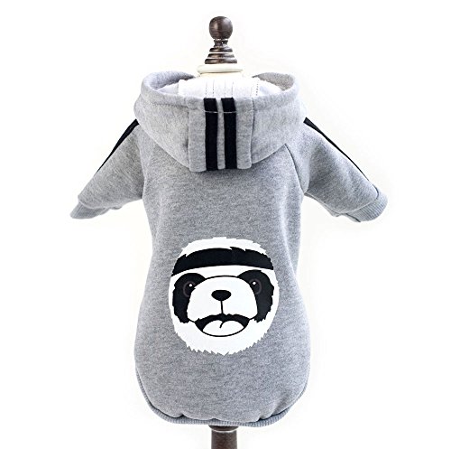 zunea Panda Warm Dick Hoodie Kleiner Hund Katze Jacke Fleece Sweatshirt Winter Pet Sweater Puppy T-Shirt Mantel Kleidung Apparel von Zunea