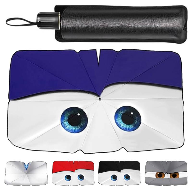 Auto-Sonnenschutzschirm CoolEye für Windschutzscheibe, UV-Blocker, 145x79cm,blau von Zuquik
