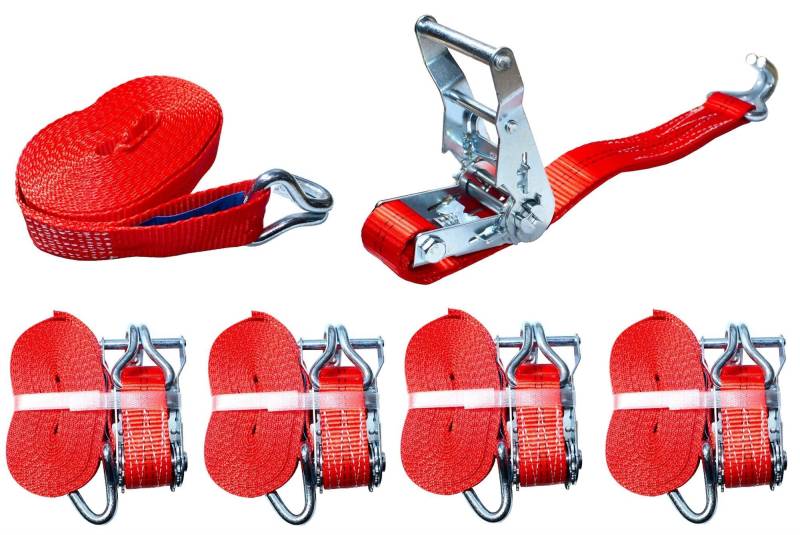 4X Spanngurte mit Ratsche 8m 8 Meter 2t 1000 daN 2000 kg Zurrgurte 1 to 35mm von ZurrTec