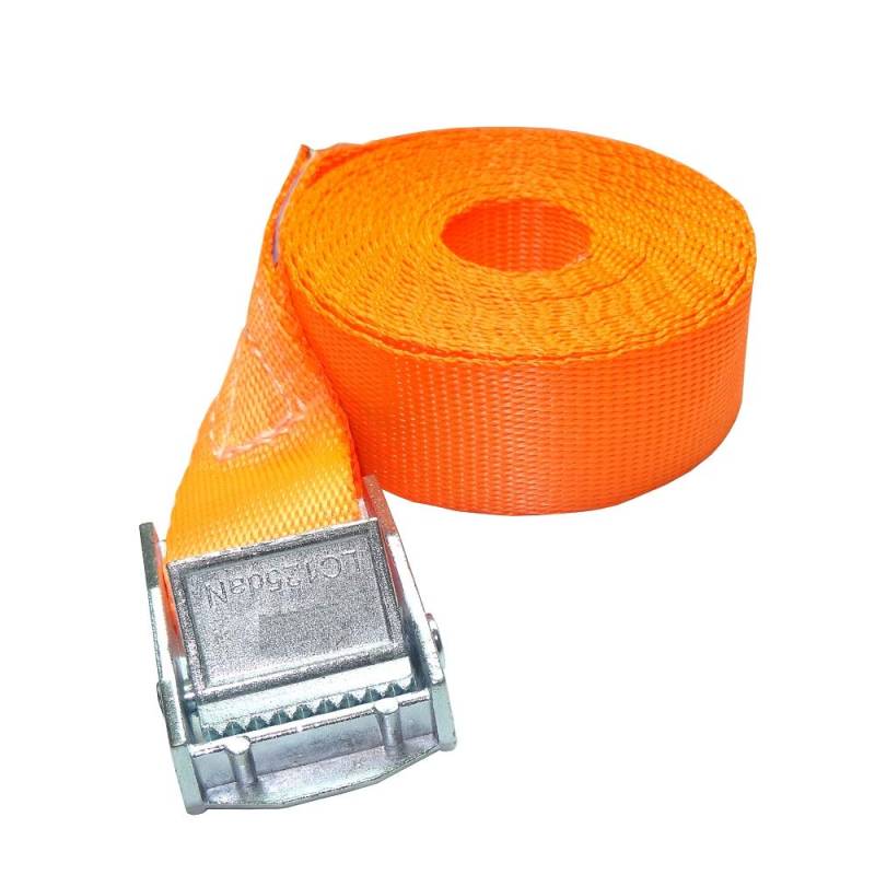 ZurrTec 10 x 250 kg daN 0,55 m Profi Spanngurte mit Klemmschloss 25mm Spannriemen Befestigungsriemen DIN EN 12195-2 (Orange) von ZurrTec