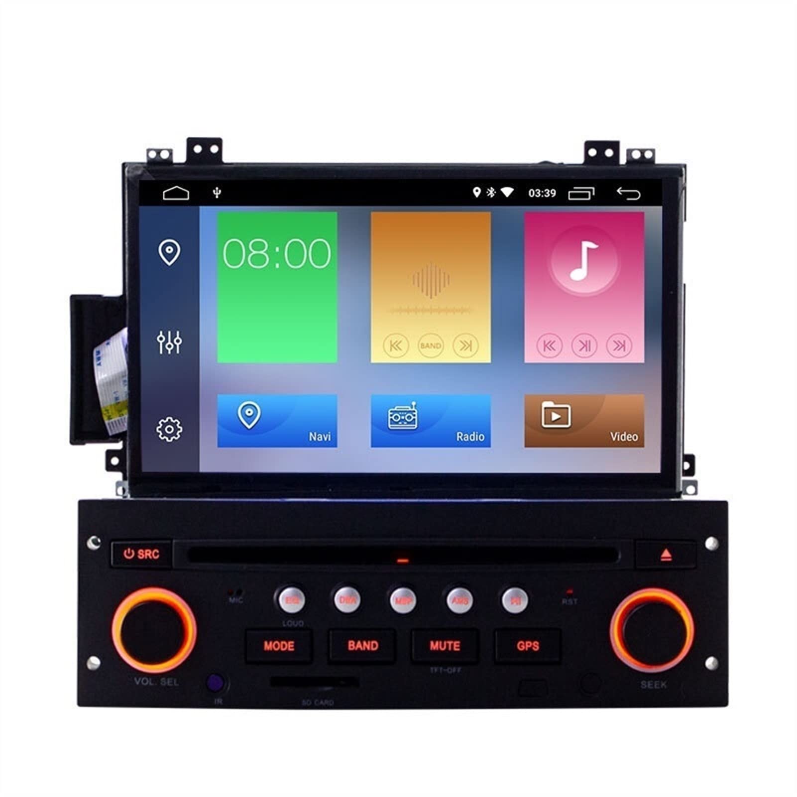 ZUYEJUU Ljda Android 10 Auto Multimedia-Player for Citroen C5 1 DIN CAR Radio Autoaudio WiFi GPS. Navigations-Stereo DVD-CD Lenkrad (Color : Black) von Zuyejuu