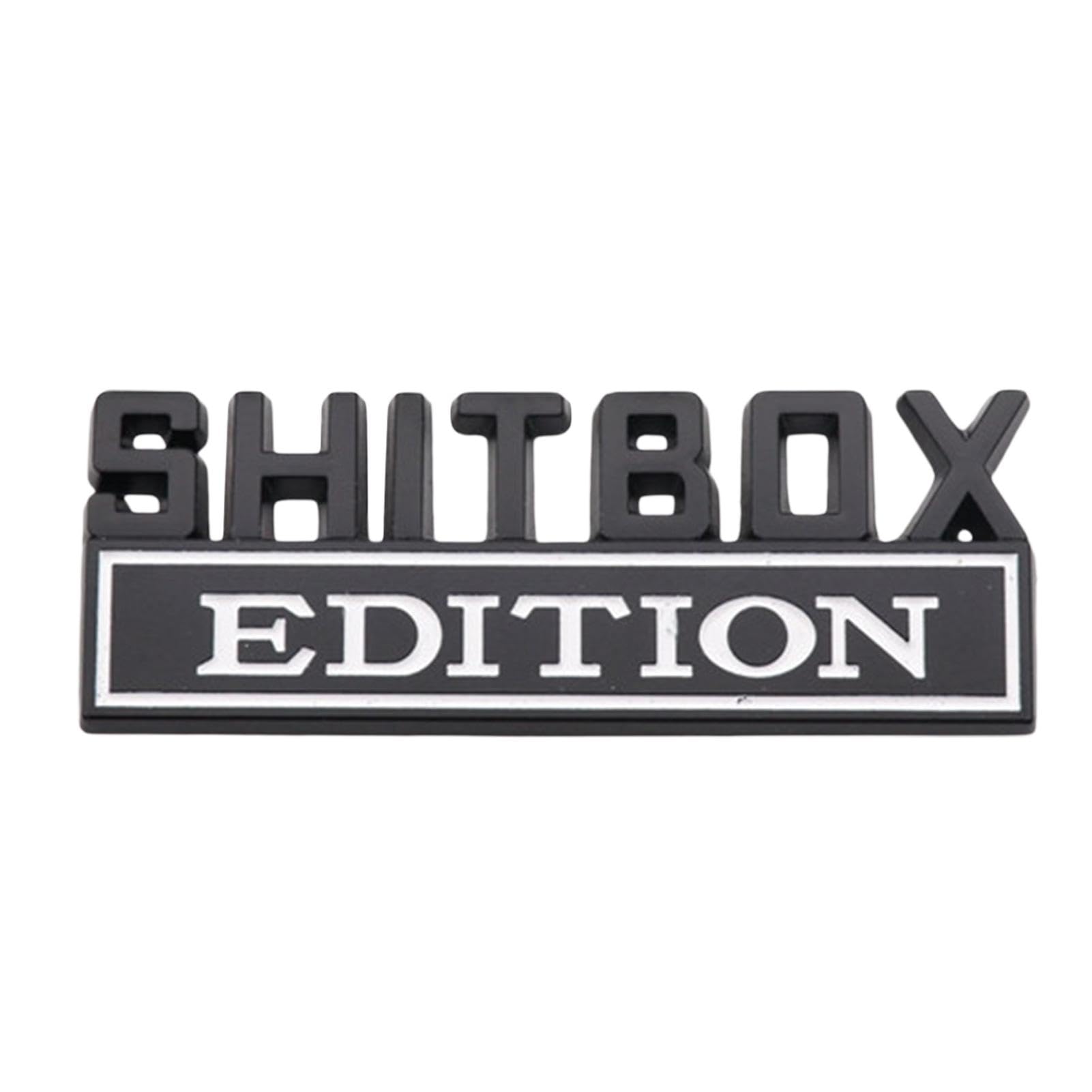 Shitbox-Edition-Abzeichen - -Shitbox-Autoaufkleber| ABS Shitbox Emblem Big Size Autoaufkleber | Selbstklebende Dekorative Auto-Heckaufkleber, Auto-Heck-Seitenaufkleber, Zubehör Für Auto, Fahrzeug Shitbox-Edition-Abzeichen - -Shitbox-Autoaufkleber| ABS Shitbox Emblem Big Size Autoaufkleber | Selbstklebende Dekorative Auto-Heckaufkleber, Auto-Heck-Seitenaufkleber, Zubehör Für Auto, Fahrzeug von Zvn Zojne