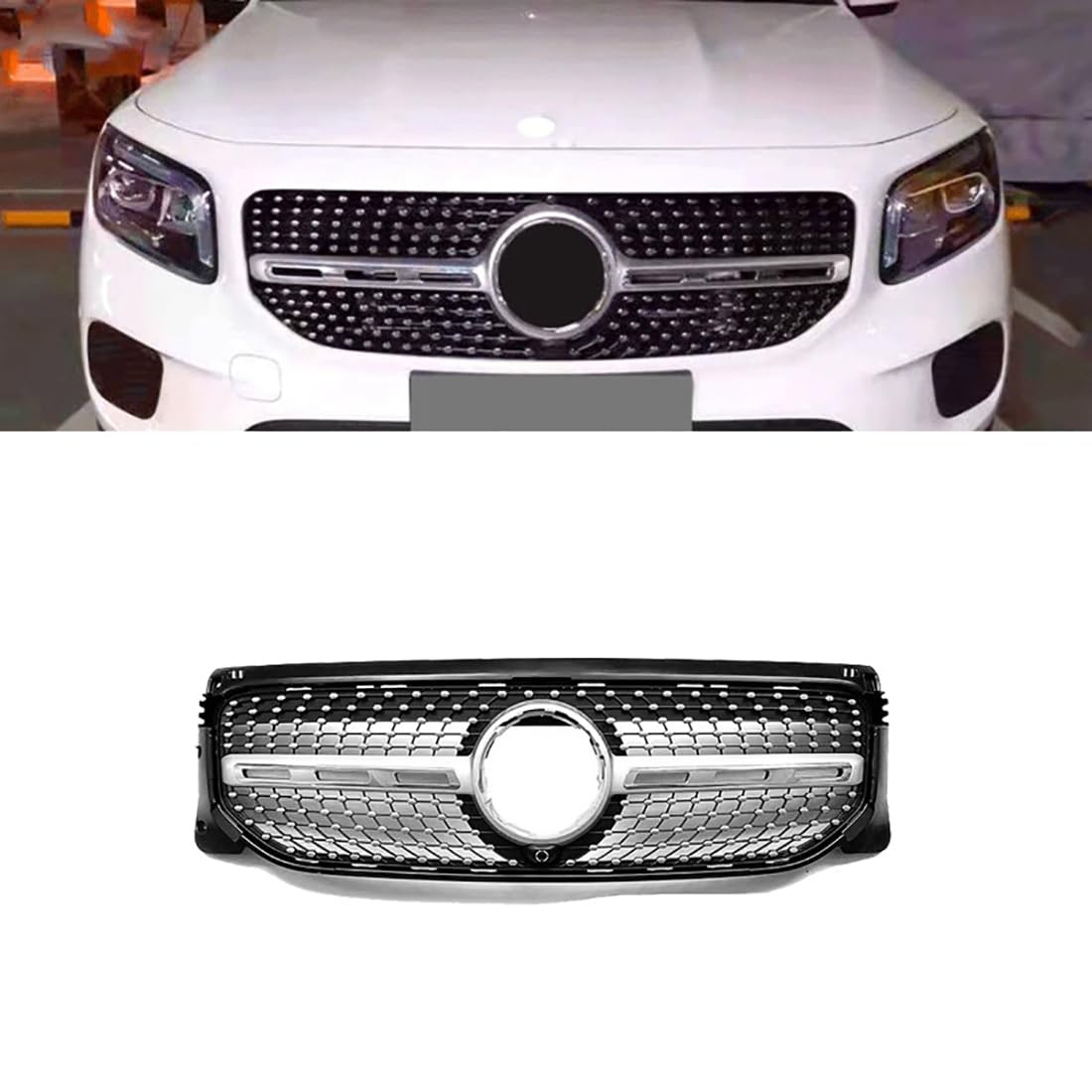 Zyfwzc ABS/Auto-Frontgrill für Mercedes Benz GLB 2020-2023,Auto-Frontstoßstangengrill-Ersatz Zyfwzc ABS/Auto-Frontgrill für Mercedes Benz GLB 2020-2023,Auto-Frontstoßstangengrill-Ersatz von Zyfwzc