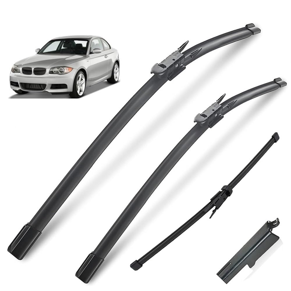 Auto Scheibenwischer für BMW 1er E81 E87 116i 116d 118i 118d 120i 120d 123d 130i 2004–2010,Vorne + Hinten Wischer Klingen,Wischblatt Wischerblätter,hervorragende Sicht auf der Straße Auto Scheibenwischer für BMW 1er E81 E87 116i 116d 118i 118d 120i 120d 123d 130i 2004–2010,Vorne + Hinten Wischer Klingen,Wischblatt Wischerblätter,hervorragende Sicht auf der Straße von Zylltsy