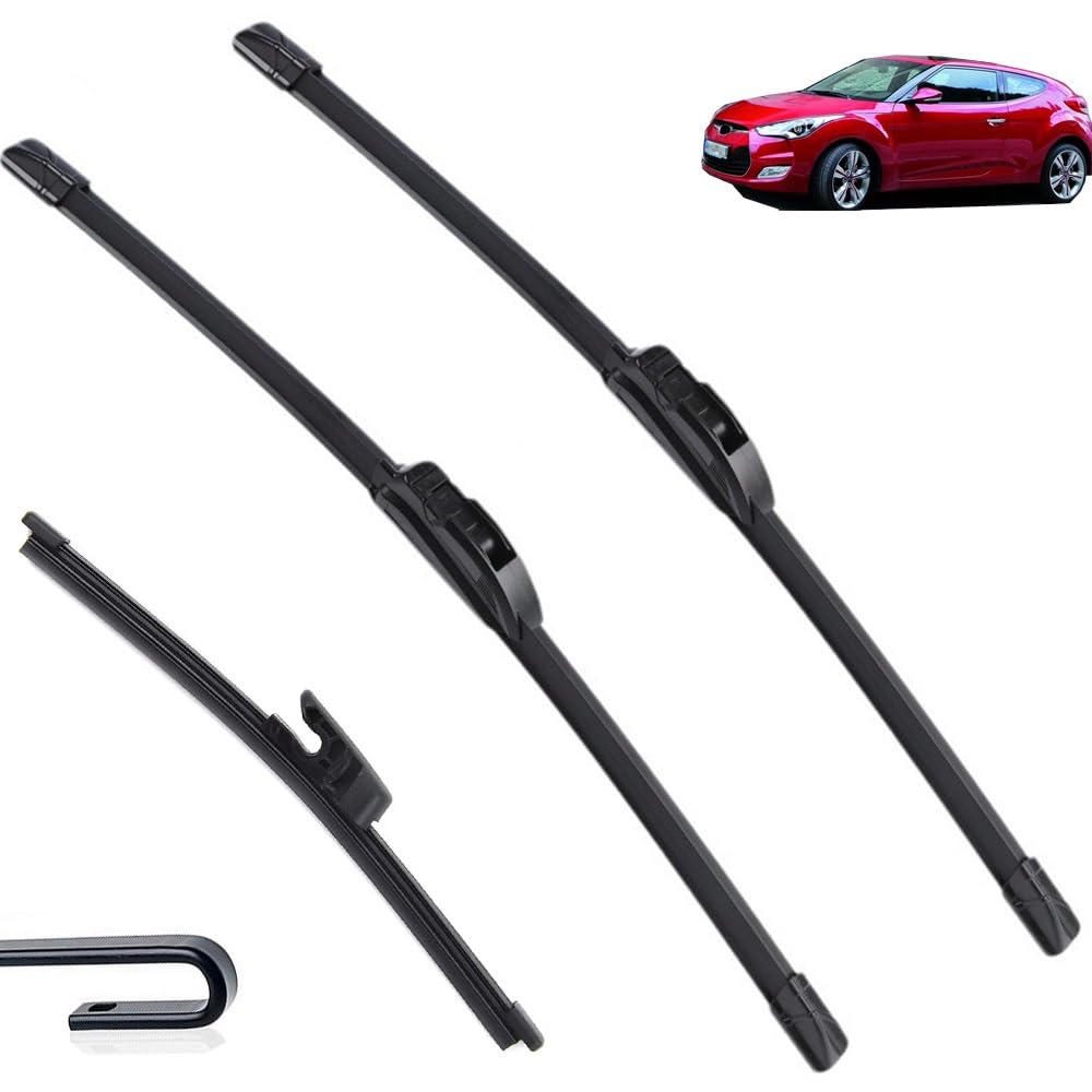 Auto Scheibenwischer für Hyundai Veloster MK1 2012–2018,Vorne + Hinten Wischer Klingen,Wischblatt Wischerblätter,hervorragende Sicht auf der Straße Auto Scheibenwischer für Hyundai Veloster MK1 2012–2018,Vorne + Hinten Wischer Klingen,Wischblatt Wischerblätter,hervorragende Sicht auf der Straße von Zylltsy