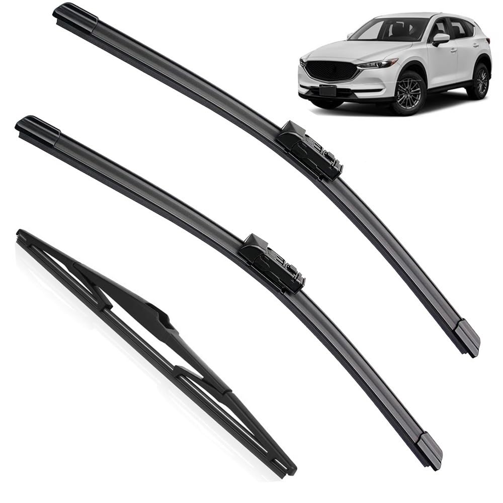 Auto Scheibenwischer für Mazda CX-5 CX-9 CX5 CX9 MK2 2020 2019 2018 2017 24 "18" 14 ",Vorne + Hinten Wischer Klingen,Wischblatt Wischerblätter,hervorragende Sicht auf der Straße Auto Scheibenwischer für Mazda CX-5 CX-9 CX5 CX9 MK2 2020 2019 2018 2017 24 "18" 14 ",Vorne + Hinten Wischer Klingen,Wischblatt Wischerblätter,hervorragende Sicht auf der Straße von Zylltsy