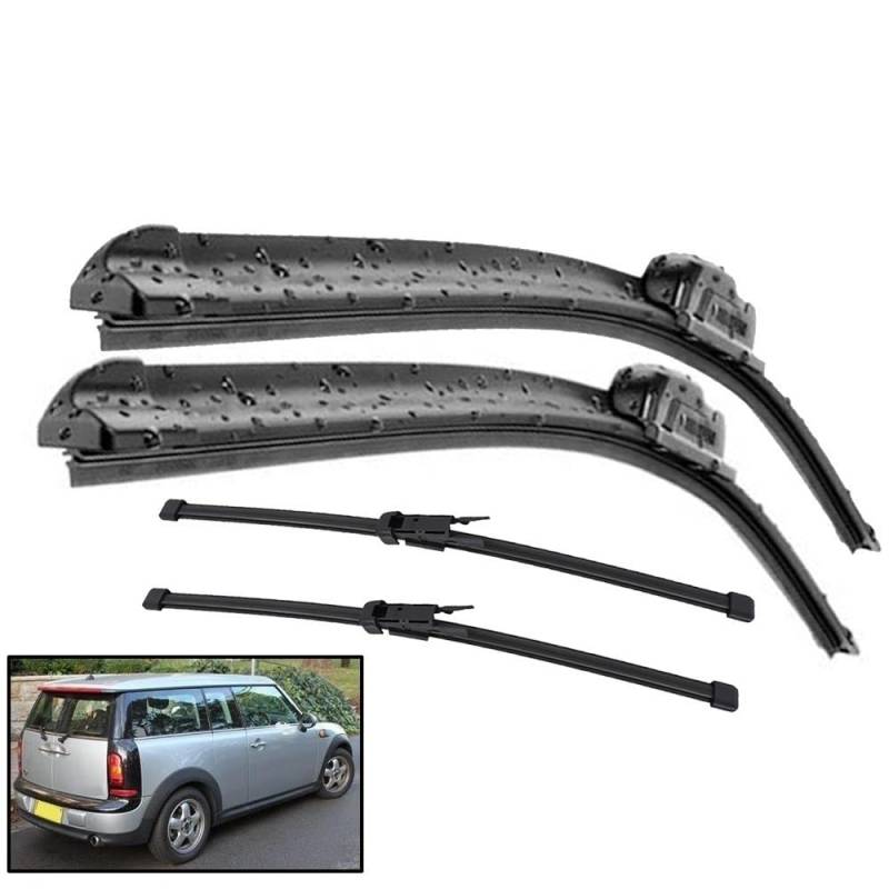 Auto Scheibenwischer für Mini Clubman R55 2007–2012,Vorne + Hinten Wischer Klingen,Wischblatt Wischerblätter,hervorragende Sicht auf der Straße von Zylltsy