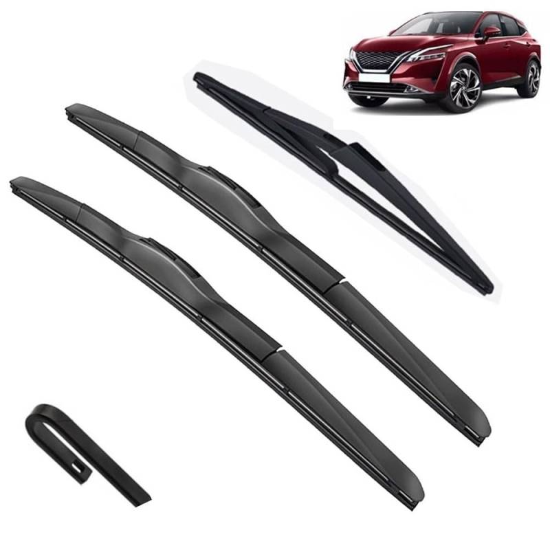 Auto Scheibenwischer für Nissan Qashqai J12 2021–2024,Vorne + Hinten Wischer Klingen,Wischblatt Wischerblätter,hervorragende Sicht auf der Straße von Zylltsy