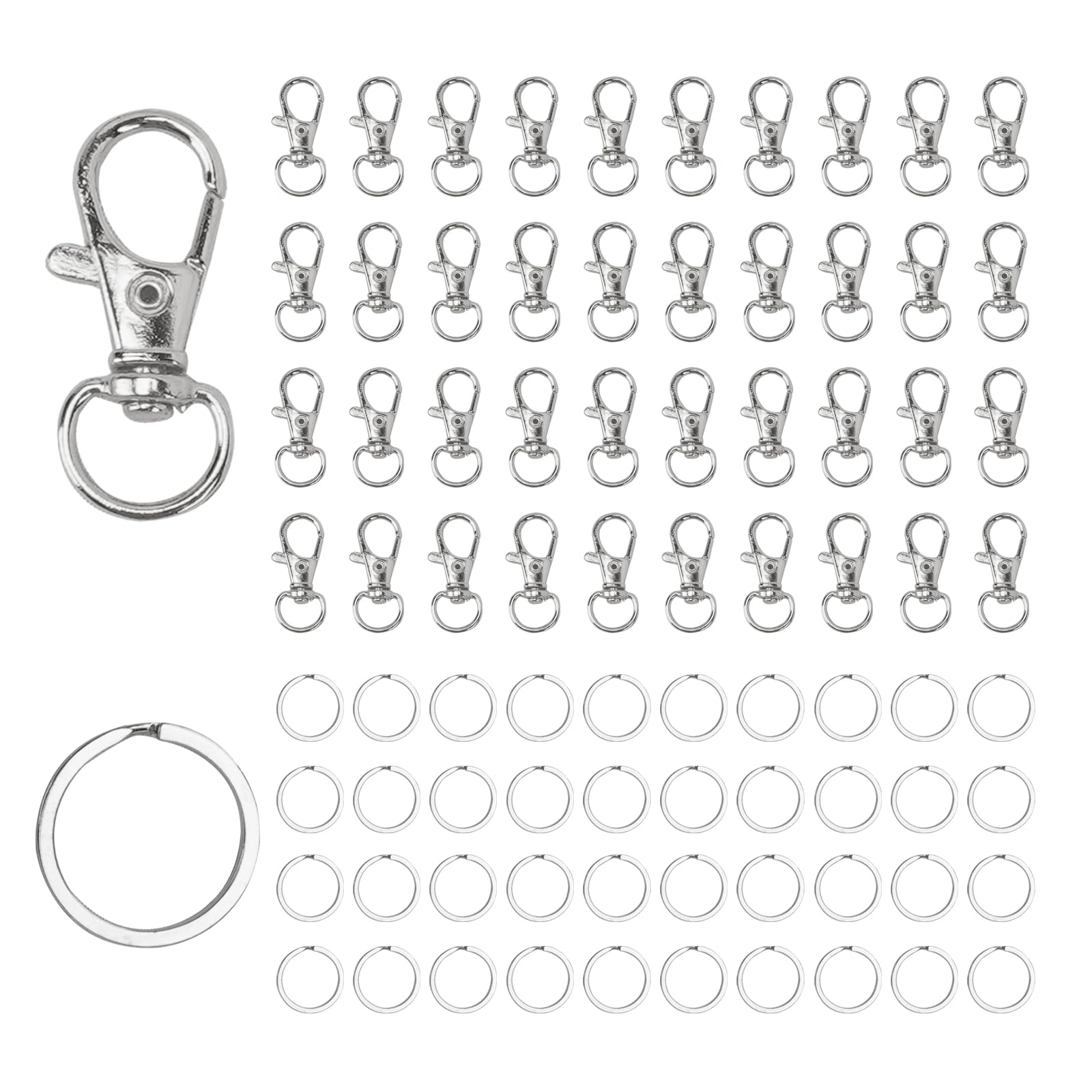 Zythrem 160 Stück 25mm Schlüsselringe Schnellverschluss Karabiner Schlüsselanhänger Schlüsselringe Edelstahl Geeignet für DIY-Schmuck Dekoration Haustier Verriegelung Clip Silber Zythrem 160 Stück 25mm Schlüsselringe Schnellverschluss Karabiner Schlüsselanhänger Schlüsselringe Edelstahl Geeignet für DIY-Schmuck Dekoration Haustier Verriegelung Clip Silber von Zythrem