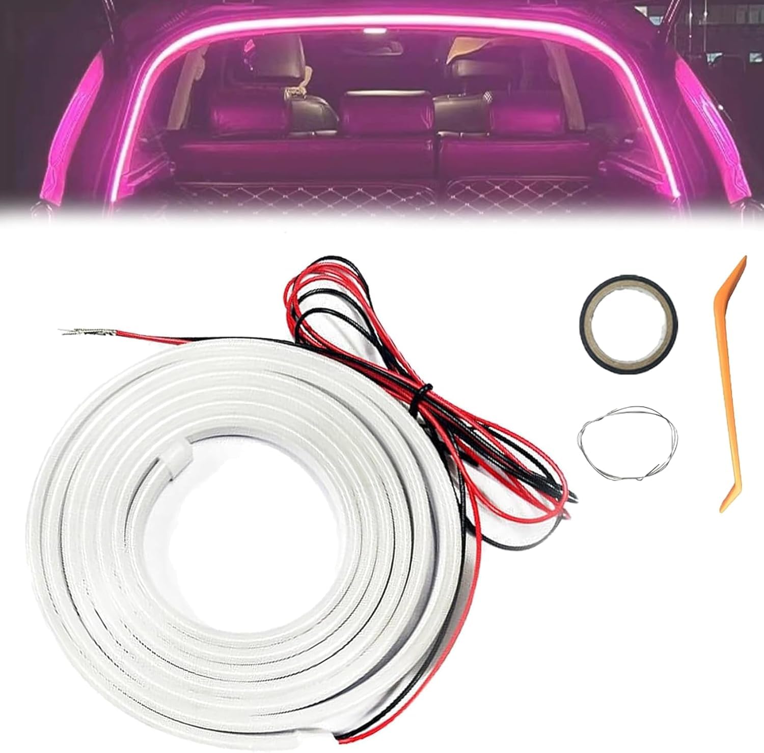 Dynamic Flowing Car Trunk Light Strip, 2025 Upgrade Flexible Universal Trunk Led Light Strip for Car Trunk Cargo Area or Interior Illumination Decoration Dynamic Atmosphere (Purple,4 Meters) von Zyzzephyr