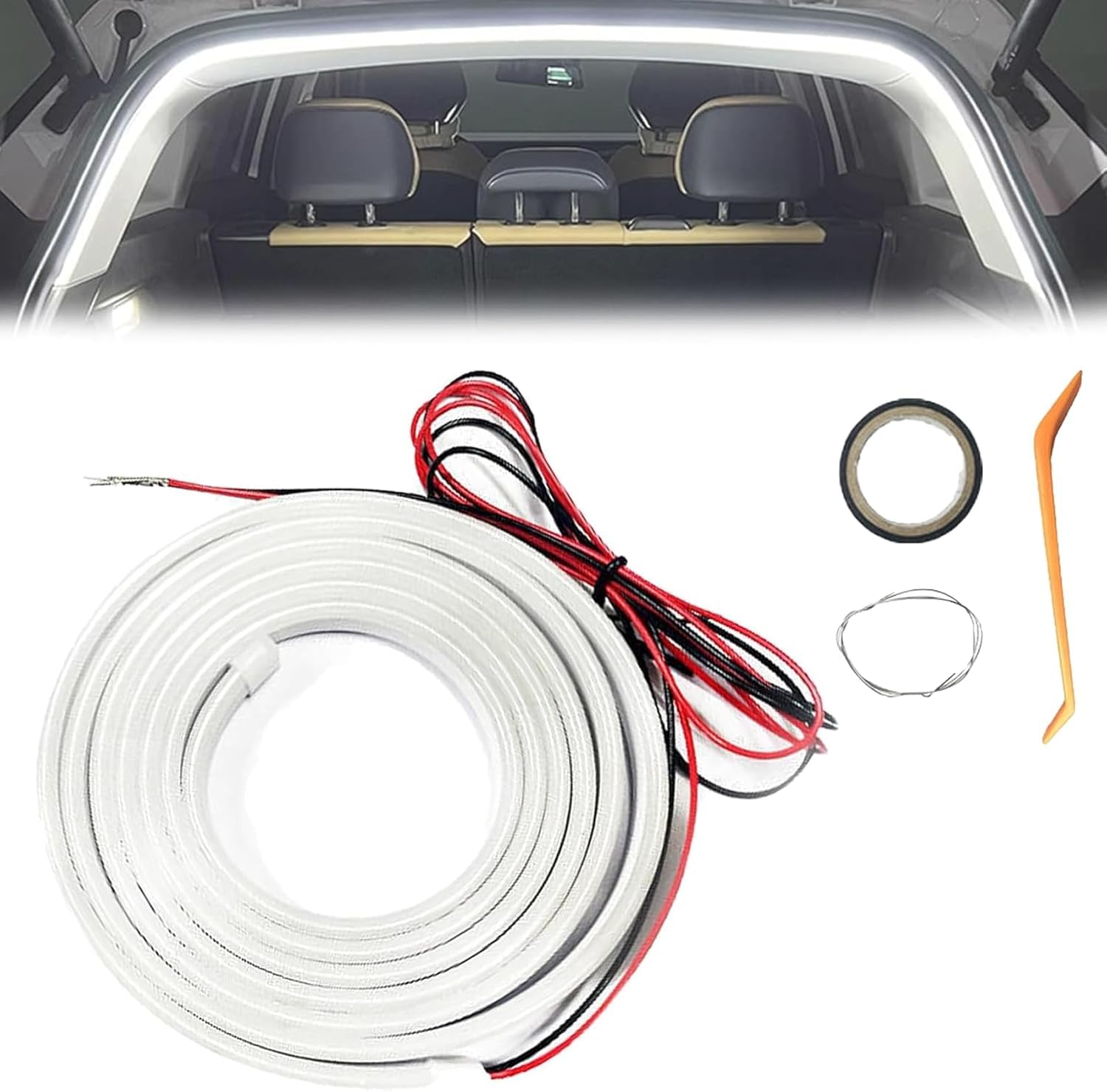 Dynamic Flowing Car Trunk Light Strip, 2025 Upgrade Flexible Universal Trunk Led Light Strip for Car Trunk Cargo Area or Interior Illumination Decoration Dynamic Atmosphere (White,2 Meters) von Zyzzephyr