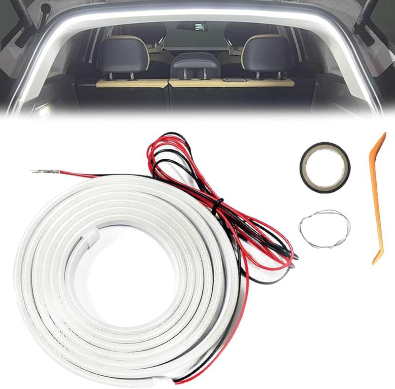 Dynamic Flowing Car Trunk Light Strip, 2025 Upgrade Flexible Universal Trunk Led Light Strip for Car Trunk Cargo Area or Interior Illumination Decoration Dynamic Atmosphere (White,4 Meters) von Zyzzephyr