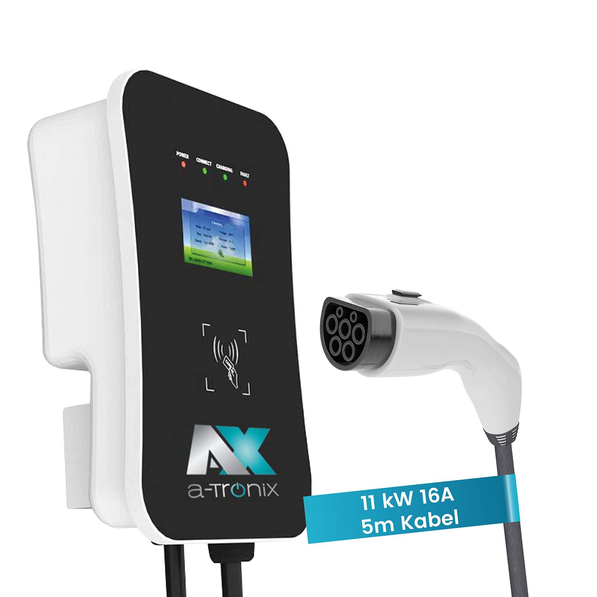 a-TroniX Wallbox Home Plus Ladestation für Elektroauto Typ2 11 kW 16A KfW-förderfähig 5m Ladekabel von a-TroniX