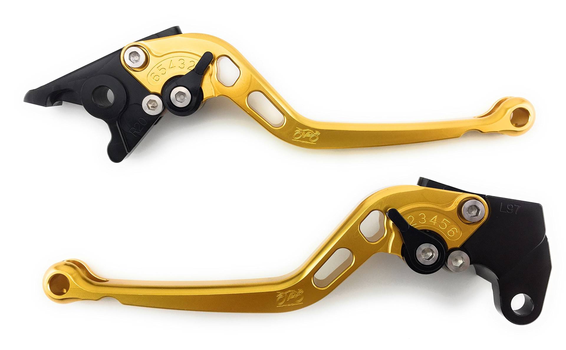 Kupplungshebel & Bremshebel Set CNC Aluminium für GSXR 1000 K1 K2 K3 K4 2001 02 03 2004 (gold/schwarz) von aVDB