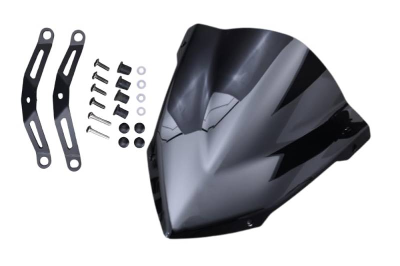 avdb-Moto Windschild/Windschutzscheibe kompatibel mit Yamaha MT03 320 RH12 2020-2024, MT-25 250 2020-2024 Polycarbonat (Schwarz) von aVDB