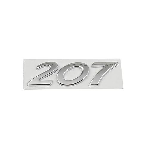 Logo Auto Emblem für Peugeot 207, Abzeichen Logo Buchstaben Wort Emblem Aufkleber, Zeichen Emblem Logo Abzeichen Sticker Abziehbilder,A Silver von abrupt