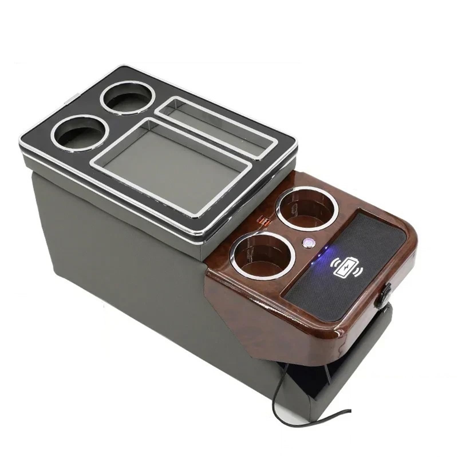 Auto Armlehne Box FÜR Dodge FÜR Caravan 2001-2007 Reihe Vorne Reling Box Set Allgemeine Business Armlehne Zentrale Shop Business Auto Mobile Mittelkonsole Auto Armlehnenbox(E Gray Wireless) von aejghfwjh