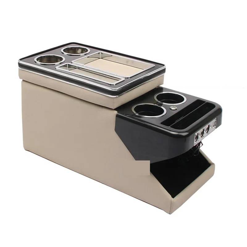 Auto Armlehne Box FÜR Toyota FÜR Sienna 2021 + Reihe Vorne Geländer Box Set Allgemeine Business Armlehne Zentrale Shop Business Auto Mobile Mittelkonsole Auto Armlehnenbox(B beige) von aejghfwjh