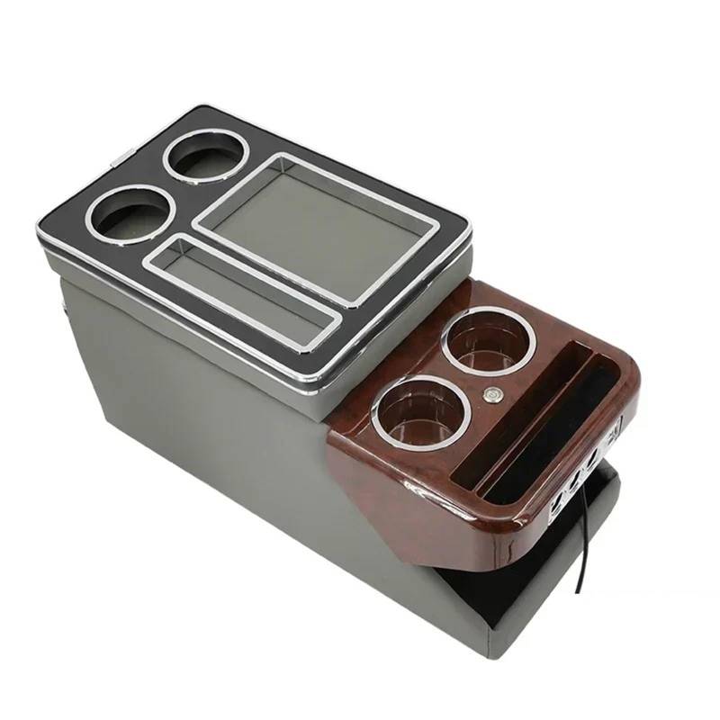 Auto Armlehne Box FÜR Toyota FÜR Sienna 2021 + Reihe Vorne Geländer Box Set Allgemeine Business Armlehne Zentrale Shop Business Auto Mobile Mittelkonsole Auto Armlehnenbox(C Gray) von aejghfwjh