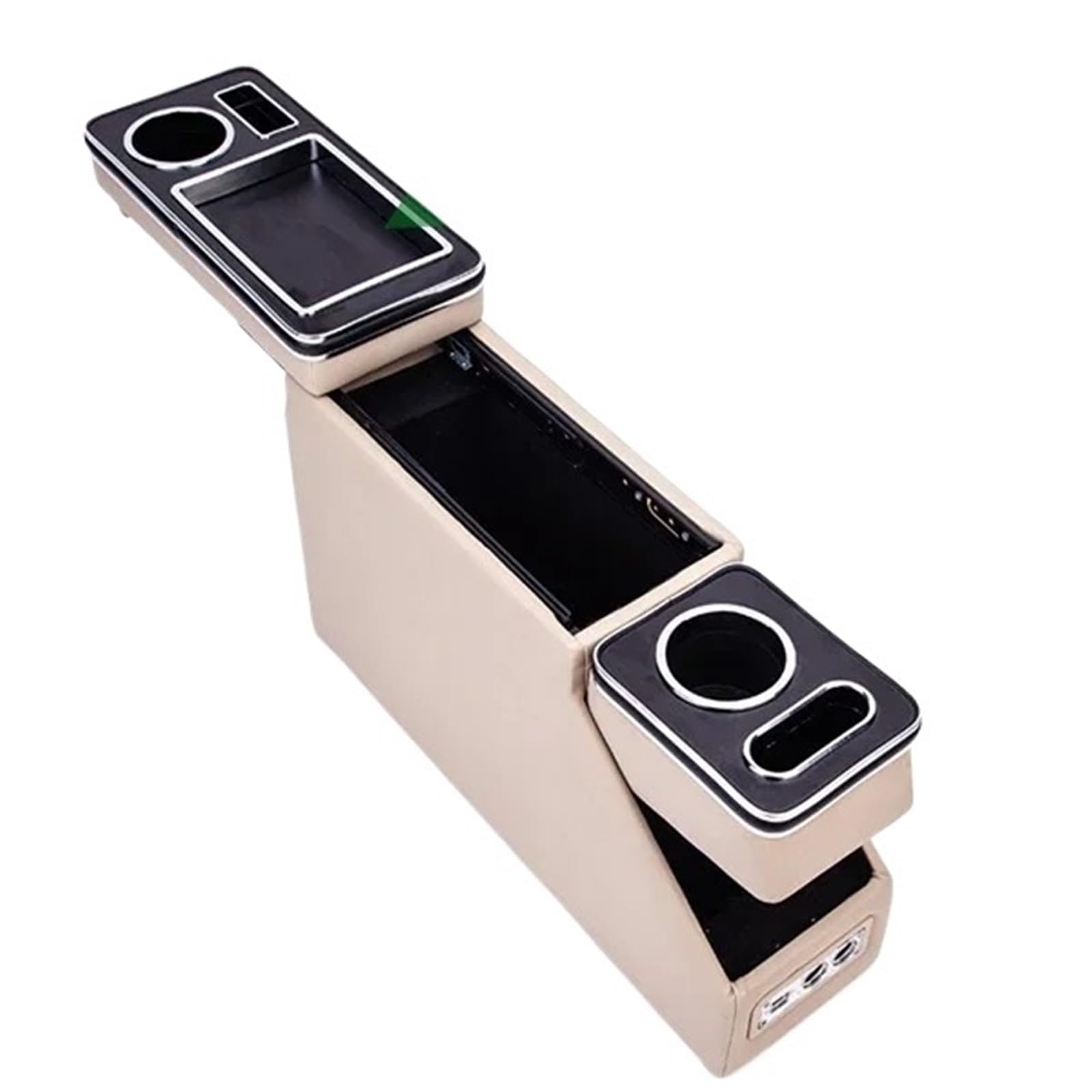 Auto Armlehne Box FÜR Toyota FÜR Wish FÜR Reihe Vorne Geländer Box Set Allgemeine Business Armlehne Zentrale Shop Business Auto 3th 15CM16CM Mittelkonsole Auto Armlehnenbox(Beige Wireless charg) von aejghfwjh
