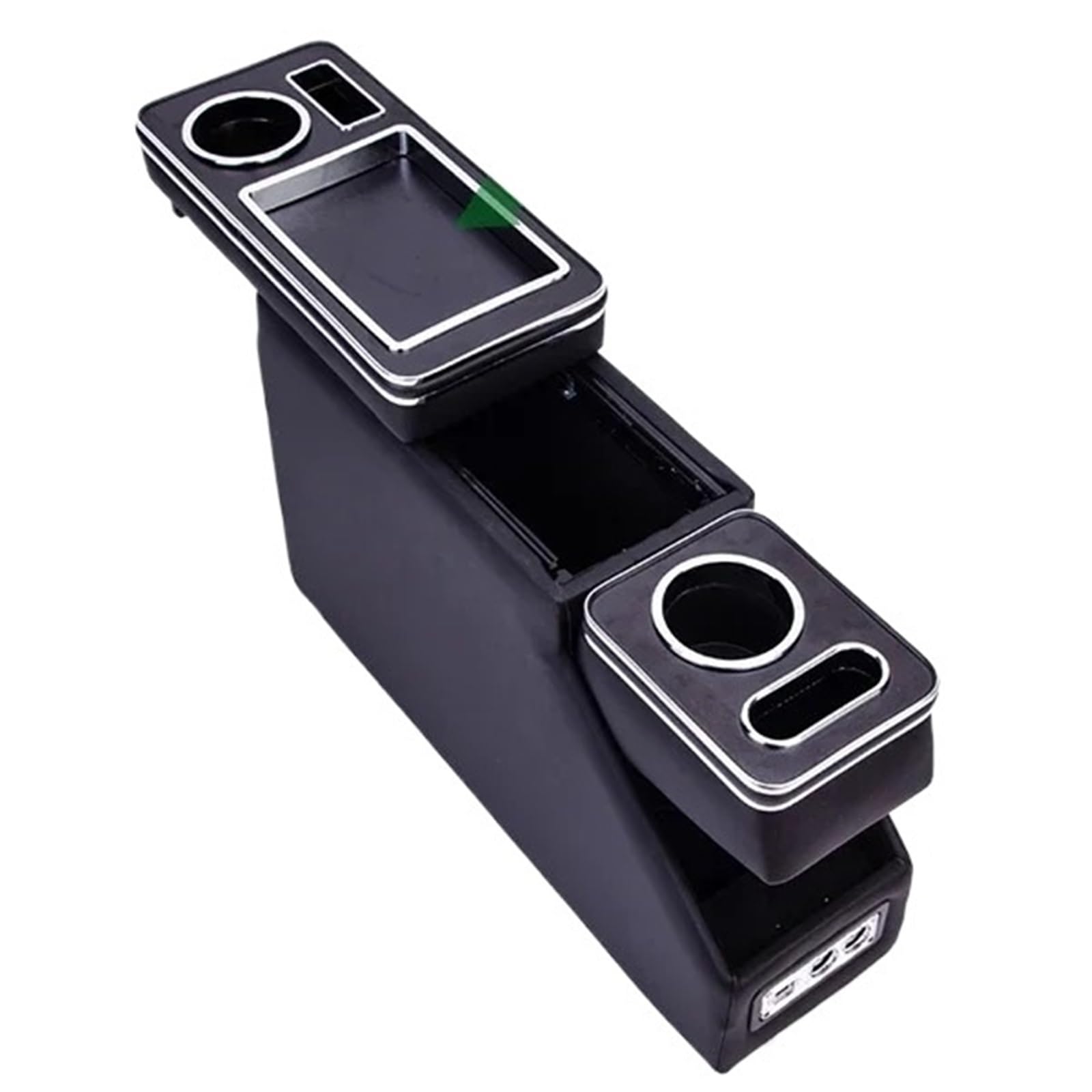 Auto Armlehne Box FÜR Toyota FÜR Wish FÜR Reihe Vorne Geländer Box Set Allgemeine Business Armlehne Zentrale Shop Business Auto 3th 15CM16CM Mittelkonsole Auto Armlehnenbox(Black Wireless charg) von aejghfwjh