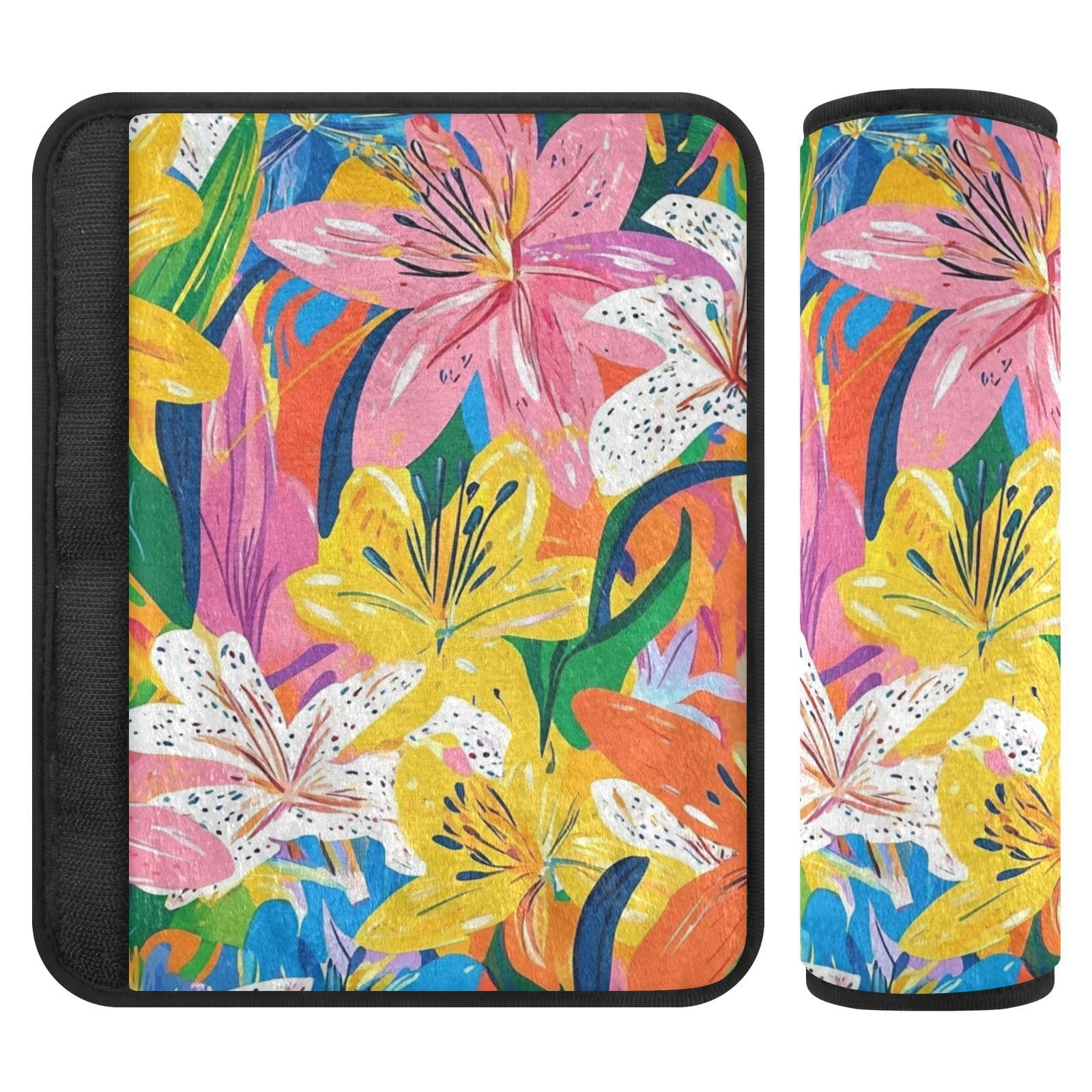 aidingzhi Lily Colorful Gurtpolster für Sicherheitsgurt, verhindert das Einschneiden des Sicherheitsgurts in den Hals, Gurtwarnabdeckungen für Auto-Limousine, Rucksack, 2 Stück aidingzhi Lily Colorful Gurtpolster für Sicherheitsgurt, verhindert das Einschneiden des Sicherheitsgurts in den Hals, Gurtwarnabdeckungen für Auto-Limousine, Rucksack, 2 Stück von aidingzhi